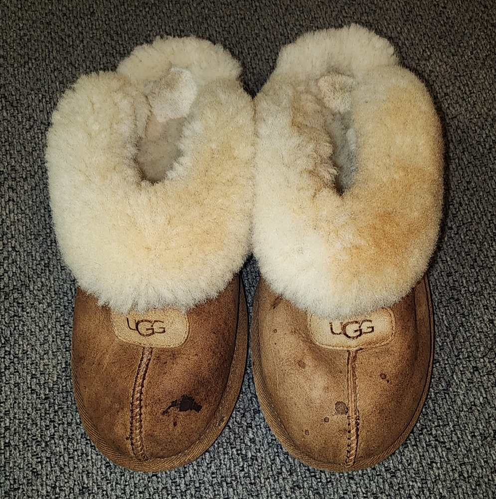 UGG Classic Sheepskin Slippers - Brown and Cream